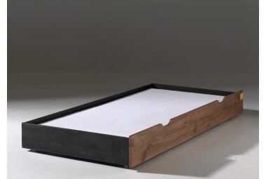 Bettschublade Kameko 190x94x23 MDF+Massivholz Schwarz/Cognac 17071