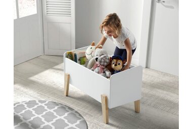 Spielkiste Karilynn 80x39x48 Spielkasten MDF+Massivholz...