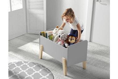 Spielkiste Karilynn 80x39x48 Spielkasten MDF+Massivholz...