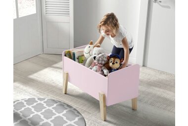 Spielkiste Karilynn 80x39x48 Spielkasten MDF+Massivholz...