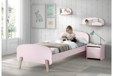 Spielkiste Karilynn 80x39x48 Spielkasten MDF+Massivholz rosa 17136