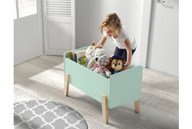 Spielkiste Karilynn 80x39x48 Spielkasten MDF+Massivholz...