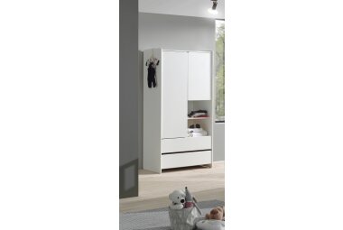 Kleiderschrank Karilynn 90x55x180 Schrank MDF+Massivholz...