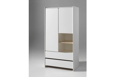 Kleiderschrank Karilynn 90x55x180 Schrank MDF+Massivholz...