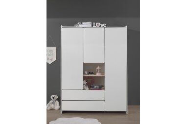 Kleiderschrank Karilynn 133x55x190 Schrank MDF+Massivholz...