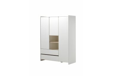 Kleiderschrank Karilynn 133x55x190 Schrank MDF+Massivholz...