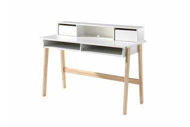 Schreibtisch Karilynn 120x60x87 MDF+Massivholz Weiß...