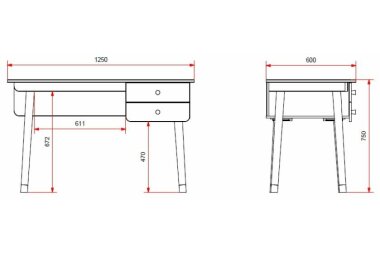 Schreibtisch Kamillah 125x75x60 Computertisch MDF Satin Weiß 17262