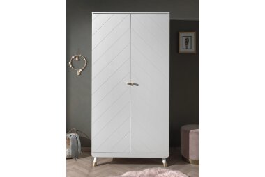 Kleiderschrank Kamillah 100x59x200 Schrank MDF Satin...