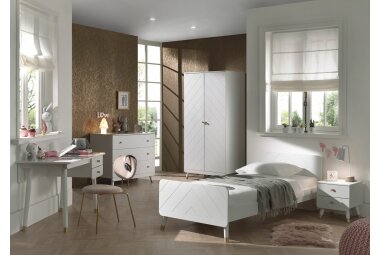 Kommode Kamillah 100x57x89 Schubladenkommode MDF Satin Weiß 17265