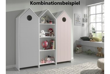 Regalschrank Kania 58x37x171 MDF+Holzwerkstoff Weiß /Pink  17277