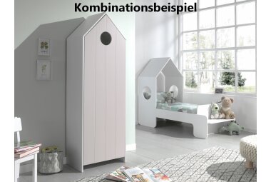 Regalschrank Kania 58x37x171 MDF+Holzwerkstoff Weiß /Pink  17277