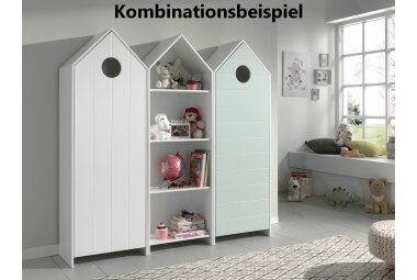 Regalschrank Kania 58x37x171 MDF+Holzwerkstoff Weiß  17278