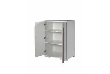 Wäscheschrank Kariotta 86x56x116 Massivholz+Holzwerkstoff Weiß 17634