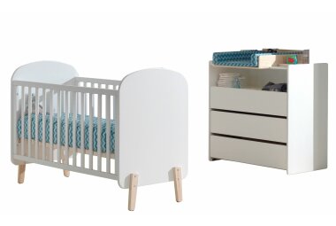 Babyzimmer Set Karilynn 129x68x94 Massivholz+MDF...