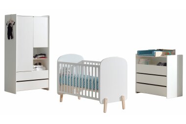 Babyzimmer Set Karilynn 129x68x94 Massivholz+MDF...