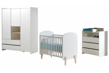 Babyzimmer Set Karilynn 129x68x94 Massivholz+MDF...