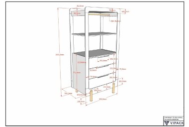 Regalschrank Karyl 88x54x180 Standregal MDF Weiß 17867