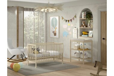 Babyzimmer Set Kara-lynn 124x65x84 Massivholz Buche Natur...