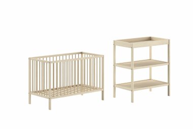 Babyzimmer Set Kara-lynn 124x65x84 Massivholz Buche Natur...