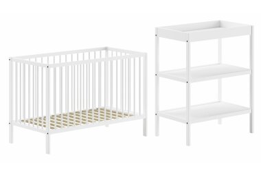 Babyzimmer Set Kara-lynn 124x65x84 Massivholz Buche...