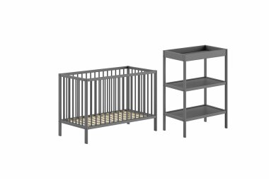 Babyzimmer Set Kara-lynn 124x65x84 Massivholz Buche...