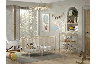 Babyzimmer Set Kara-lynn 144x76x84 Massivholz Buche Natur...