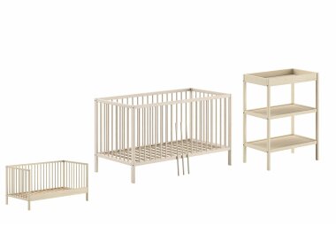 Babyzimmer Set Kara-lynn 144x76x84 Massivholz Buche Natur...