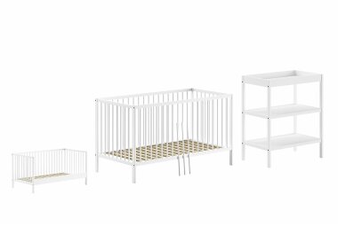 Babyzimmer Set Kara-lynn 144x76x84 Massivholz Buche...