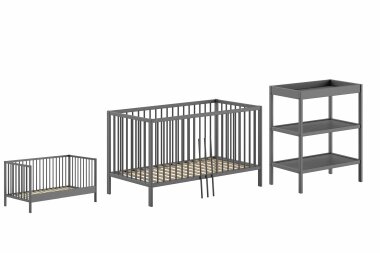 Babyzimmer Set Kara-lynn 144x76x84 Massivholz Buche...